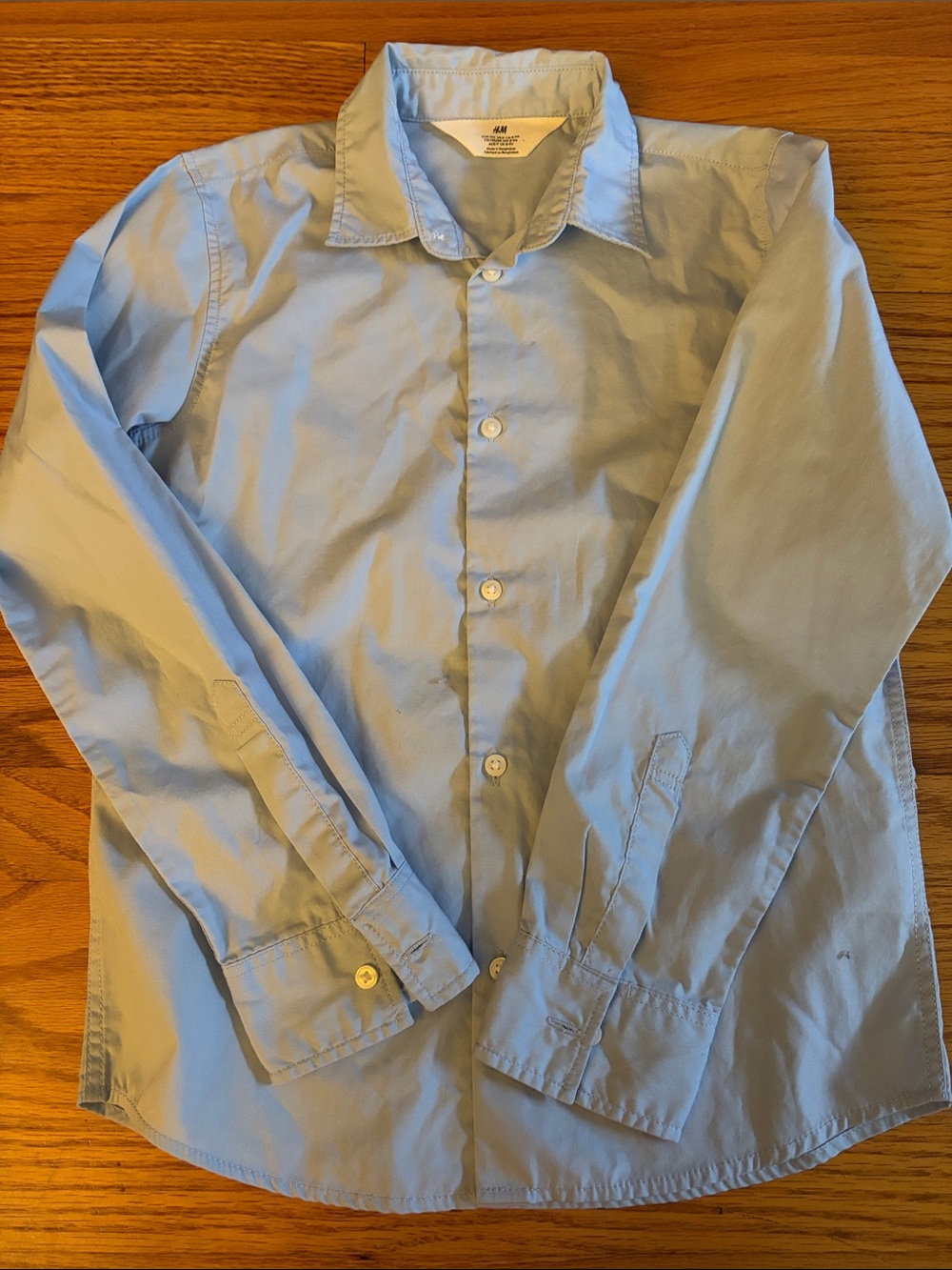 H&M Pale Blue Boys Long-Sleeve Button Shirt
